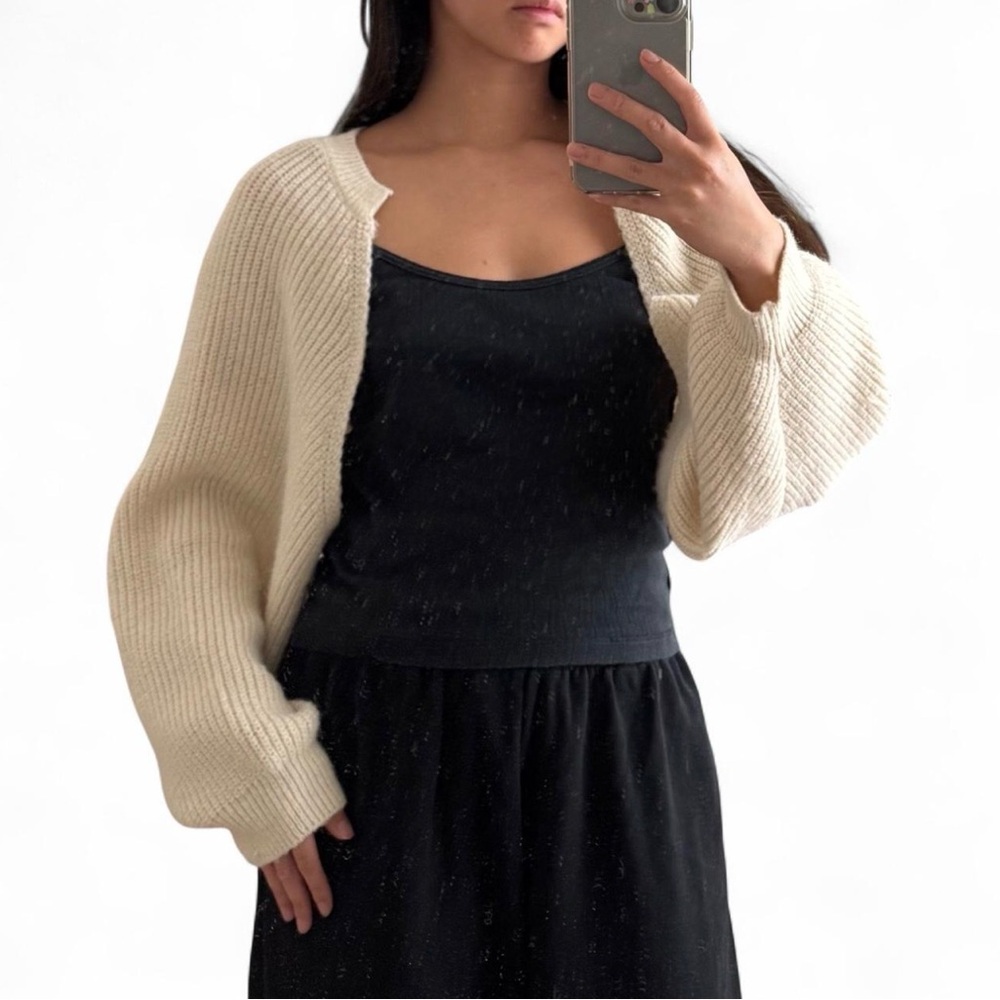 Cream knitted bolero cardigan